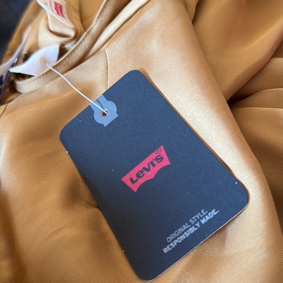 NWT LEVI'S DALIA SLIP DRESS GOLD Satin - Picture 8 of 8